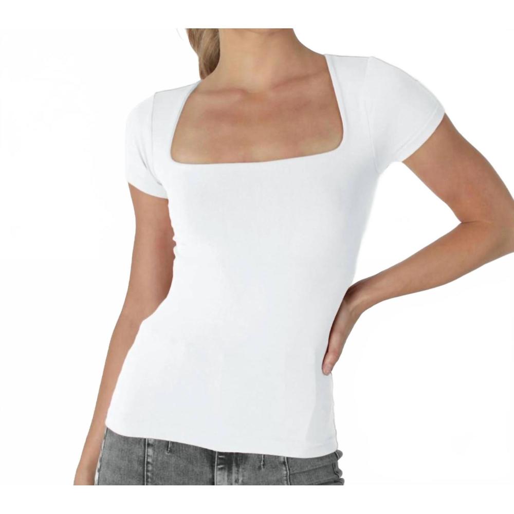 NEW NIKIBIKI square neck top in white
